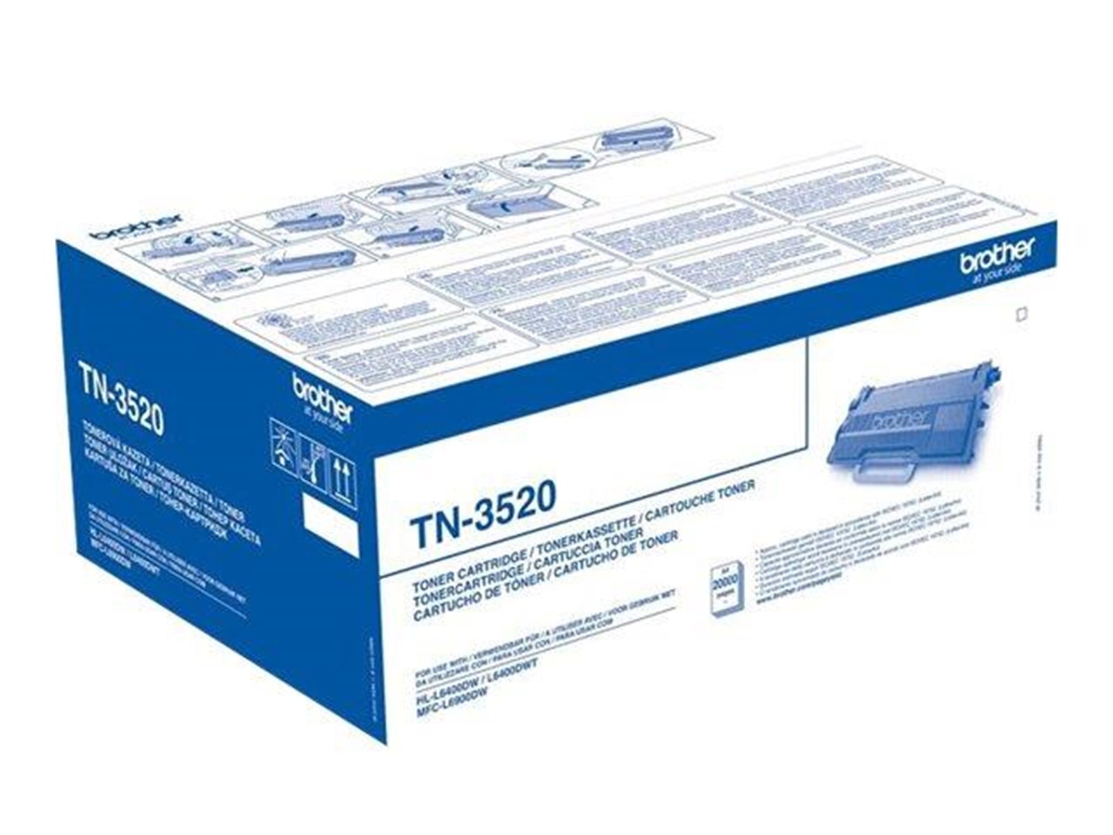 Brother TN 3520 - Musta Toner - For ( HL-L6400 - MFC-L6900 - MFC-L6970)
