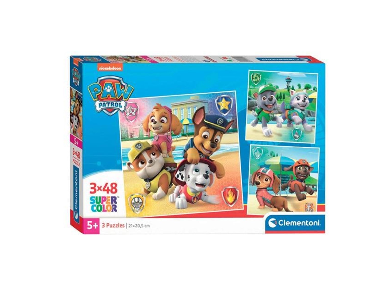 Clementoni Jigsaw Puzzle Super Color Square PAW Patrol 3x48pcs.