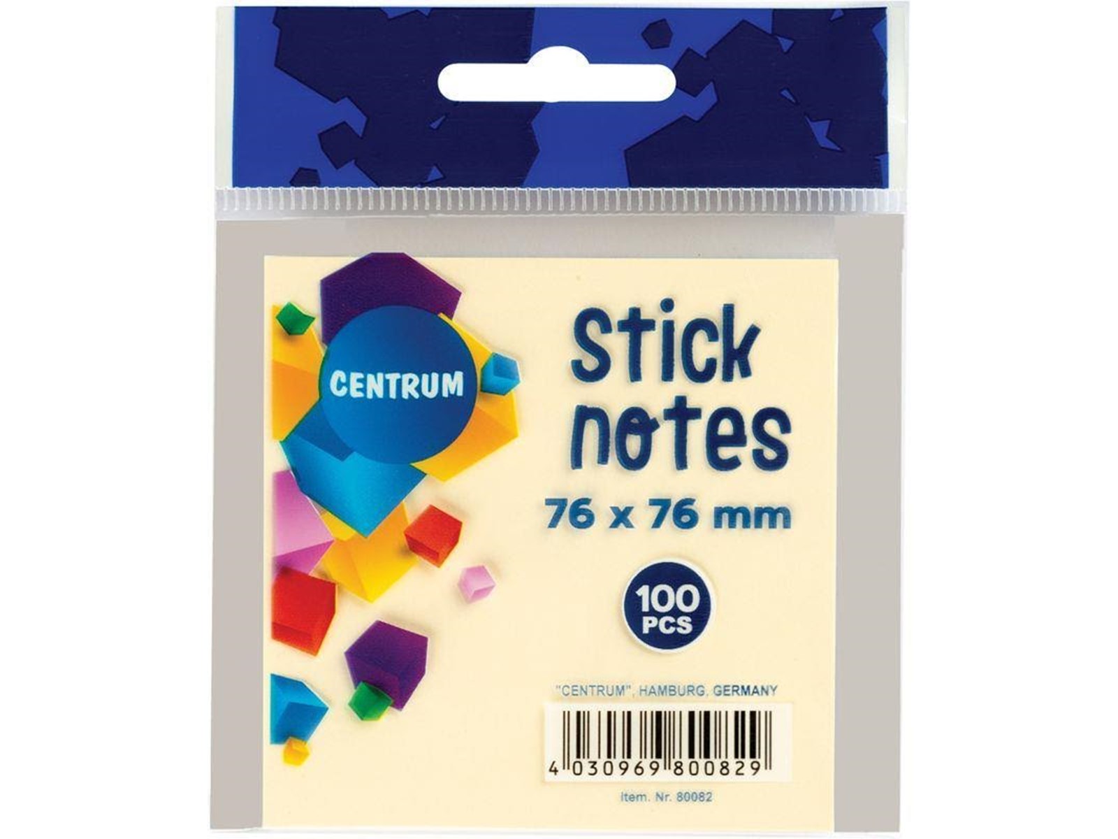 CENTRUM StickNotes 76*76mm 100 sheets pastel yellow | Edullinen