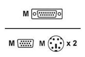 KVM-kaapelit - ATEN KVM-kabel SPHD15 han til 2xPS/2 h - 2L-5206P