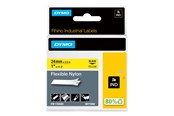 Paperit, valokuvapaperit ja tarrat - DYMO Dymo Rhino - joustavat nailonteipit, 24 mm x 3,5 m - musta keltaisella - S0773850