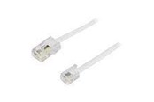 Verkkokaapelit - Deltaco 8P4C(RJ45) til 6P4C(RJ11) 1.0 m - Valkoinen - 1m - DEL-1701