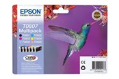 Mustepatruunat, värikasetit ja lisävarusteet - Epson T0807 monipakkaus (musta/keltainen/syaani/magenta/kevyt magenta/kevyt syaani) - C13T08074021