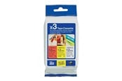 Paperit, valokuvapaperit ja tarrat - Brother TZe 31M3 - 3-Pack 1x Musta on Punainen 1x Musta on Valkoinen and 1x Musta on Keltainen laminated tape (12mm x 8m) - TZE31M3