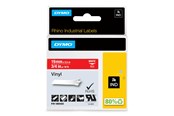 Paperit, valokuvapaperit ja tarrat - DYMO Rhino -vinyyliteipit, 19 mm x 5,5 m, valkoinen / punainen, itseliimautuva - 1805422