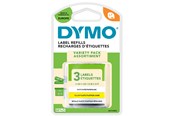 Paperit, valokuvapaperit ja tarrat - DYMO Dymo LT -teipit, 12 mm x 4 m (3 rullaa), musta keltaiselle, hopealle ja valkoiselle. Paperi-, muovi- ja metallinhohtoinen teippi - S0721800