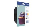 Mustepatruunat, värikasetit ja lisävarusteet - Brother LC123RBWBP / LC 123RBWBP 3-Pack Ink - Mustepatruuna Syaani - LC123RBWBPDR