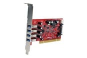 Ohjainkortit - StarTech.com 4 Port PCI SuperSpeed USB 3.0 Adapter Card with SATA / SP4 Teho - PCIUSB3S4