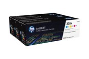 Mustepatruunat, värikasetit ja lisävarusteet - HP 305A / CF370AM 3-pakkaus - Laser värikasetti Syaani - CF370AM