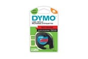 Paperit, valokuvapaperit ja tarrat - DYMO LT -muoviteipit, 12 mm x 4 m rulla, musta teksti punaiselle, LetraTag-tulostimille - S0721630