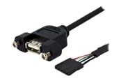 USB kaapelit - StarTech.com Panel Mount USB-kaapeli USB A to Motherboard Header Cable - USBPNLAFHD3