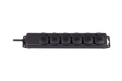 Virtakaapelit (ulkoinen) - Brennenstuhl Extension socket IP44 6-way black 2m H07RN-F 3G1.5 - 1159970