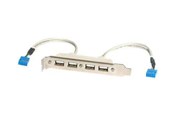 Sisäiset virtakaapelit - StarTech.com 4-portin USB A -naarasliitinlevyadapteri - USBPLATE4