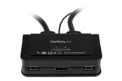 KVM-kytkimet - StarTech.com 2-porttinen USB HDMI-kaapeli KVM-kytkin äänellä ja kaukosäätimellä - SV211HDUA