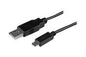 USB kaapelit - StarTech.com Mobile Charge Sync USB to Slim Micro USB-kaapeli for Smartphones and Tablets - USBAUB1MBK