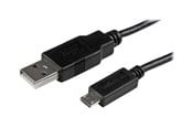 USB kaapelit - StarTech.com Mobile Charge Sync USB to Slim Micro USB-kaapeli for Smartphones and Tablets - USBAUB2MBK