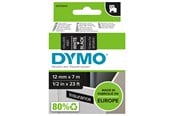 Paperit, valokuvapaperit ja tarrat - DYMO D1 -teipit, 12 mm x 7 m, valkoinen teksti mustalle, itseliimautuvat teipit LabelManager-tarratulostimille, aito - S0720610