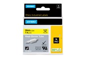 Paperit, valokuvapaperit ja tarrat - DYMO Rhino kutisteputket, 24 mm x 1,5 m, musta painatus keltaiselle - 1805444