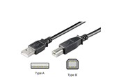 USB kaapelit - Pro USB-A <-> USB-B 2.0 - 0.25m - Musta - 4040849951299