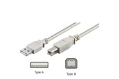 USB kaapelit - Pro USB-A <-> USB-B 2.0 - 3m - Harmaa - 4040849509544