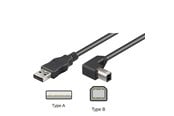 USB kaapelit - Pro USB-A <-> USB-B 2.0 - 90° - 2m - Musta - 4040849508561