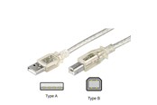 USB kaapelit - Pro USB-A <-> USB-B 2.0 - 1m - Läpinäkyvä - 4040849686061