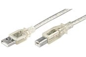 USB kaapelit - Pro USB-A <-> USB-B 2.0 - 3m - Läpinäkyvä - 4040849689734