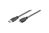 USB kaapelit - Pro USB-A <-> USB Micro-B 3.0 - 1.5m - Musta - 4040849950261