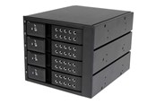 Kovalevyt - lisätarvikkeet - StarTech.com 4-paikkainen alumiininen Trayless Hot Swap -mobiiliräkki takalevyllä 3,5 tuuman SAS II/SATA III:lle. - HSB4SATSASBA