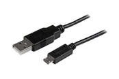 USB kaapelit - StarTech.com Mobile Charge Sync USB to Slim Micro USB-kaapeli for Smartphones and Tablets - USBAUB3MBK