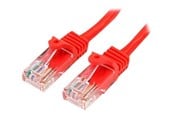 Verkkokaapelit - StarTech.com Snagless Cat 5e UTP -liitäntäkaapeli - Punainen - 3m - 45PAT3MRD