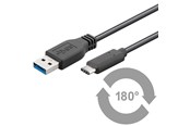 USB kaapelit - Pro USB-A <-> USB-C - 1m - USB 3.0 - Musta - PUSB3.2G1-AC-BLK-1M