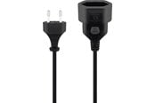 Virtakaapelit (ulkoinen) - Deltaco Euro extension 3 m black - DEL-109AE