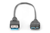 USB kaapelit - DIGITUS USB-A to USB Micro-B - 0.25m - AK-300117-003-S