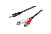 Audiokaapelit - Pro MiniJack - 2xRCA - Musta - 3m - 4040849501968