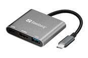 Telakointiasemat - Sandberg USB-C Mini telakka HDMI+USB - 136-00