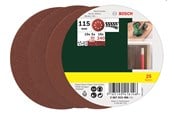 Hiomakoneet - Bosch 25-osainen hiomapyörösarja epäkeskohiomakoneille, karkeudet 80, 120 ja 240 115 mm - 2607019496