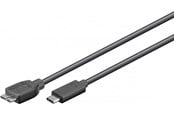 USB kaapelit - Pro USB-C <-> USB Micro-B 3.0 - 0.6m - Musta - 4040849679957