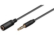 Audiokaapelit - Pro MiniJack 3.5mm Ext. 4P - Musta - 0,5 m - 4040849624766