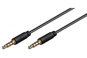 Audiokaapelit - Pro MiniJack 3.5mm Slim 4P - Musta - 1m - 4040849638268