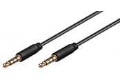 Audiokaapelit - Pro MiniJack 3.5mm Slim 4P - Musta - 2m - 4040849638305