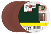 Hiomakoneet - Bosch 25-osainen hiomapyörösarja epäkeskohiomakoneille, karkeudet 80, 120 ja 240 125 mm - 2607019497