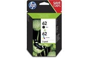 Mustepatruunat, värikasetit ja lisävarusteet - HP 62 / N9J71AE 2-Pack (Cyan Magenta Yellow) Pigmwnted Black Ink - N9J71AE