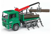 Leluautot - Bruder MAN TGA Timber truck with loading crane and 3 trunks - 02769