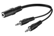 Audiokaapelit - Pro MiniJack 3.5mm splitter (1F - 2M) - Mono - Black - 4040849504723