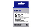 Paperit, valokuvapaperit ja tarrat - Epson LK-3WBW etikettikasetti vahva liima musta/valkoinen 9mm (9m) - C53S653007