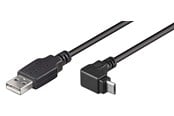USB kaapelit - Pro USB 2.0 A/MicroUSB B Angled - Musta - 1.8m - 4040849953439