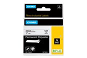 Paperit, valokuvapaperit ja tarrat - DYMO Dymo Rhino - Pysyvät polyesteriteipit, 24 mm x 5,5 m - musta valkoisella - 1734523