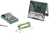 Työkalut - Bosch 15-os. poranterälajitelma + 25-os. ruuvauskärkisarja + taitettava kuusiotyökalu - 2607017333
