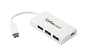 USB hub - StarTech.com USB-C Hub 4-portti USB hub - 4 porttia - USB 3.0 - Valkoinen - HB30C3A1CFBW